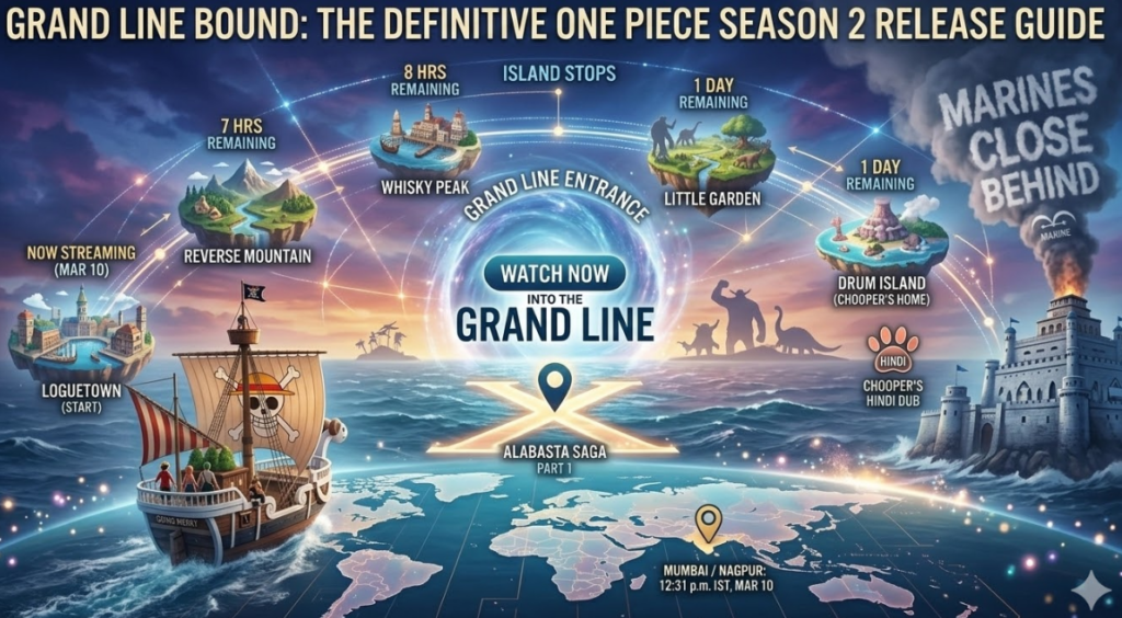 One Piece Season 2 Release featured banner with Luffy and the Going Merry heading to the Grand Line on Netflix.