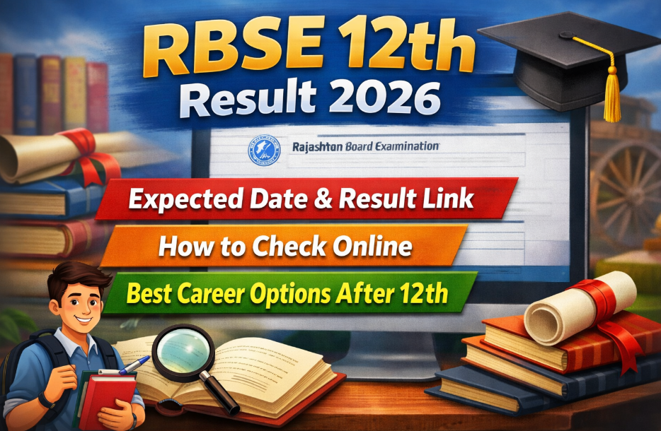 The Ultimate Guide to the RBSE 12th Result 2026: Dates, Checking Links, and Career Pathways 12 "Educational banner for the RBSE 12th Result 2026 guide, featuring topics like expected dates, how to check the result link online, and the best career options after 12th grade."